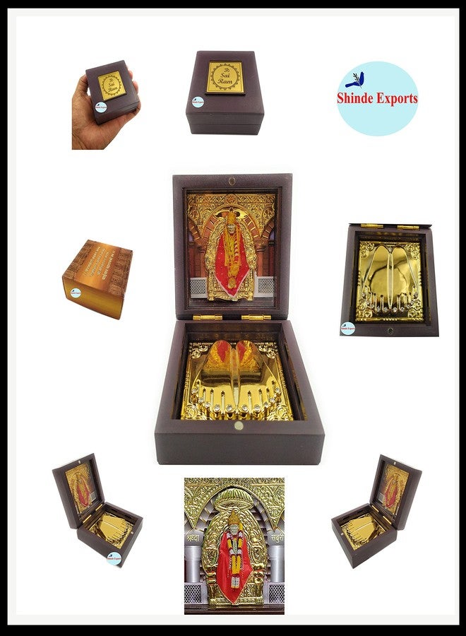 SHINDE EXPORTS Shirdi Saibaba Charan paduka Gift Box for puja (Mini Size (8x8cm)) - Image 2